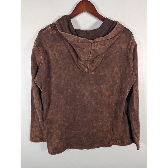 Rising International Hoodie Jacket Womens Large Patchwork Boho Festival Nepal - Picture 5 of 11